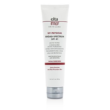 UV Physical Water-Resistant Facial Sunscreen SPF 41 (Tinted) - For Normal to Oily Skin