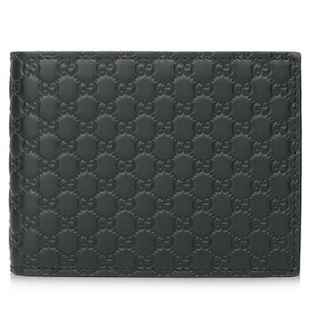 Leather Micro GG Guccissima Trifold Wallet 217044 Fixed Size