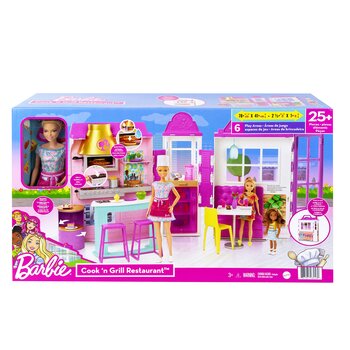 Barbie Pizza Chef Doll & Playset, Toy Oven & Counter with Sliding Conveyer  Belt, Molds, 3 Dough Colors & Accessories