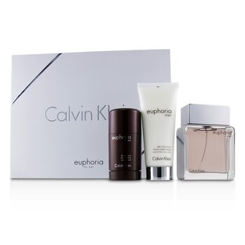 Calvin Klein Euphoria Men Coffret: Eau De Toilette Spray 100ml + Deodorant  Stick 75g + After Shave Balm 100ml (White Box) 3pcs