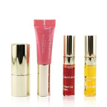 Beautiful Lips Set (1x Natural Lip Perfector , 1x Joli Rouge Velvet Lipstick, 1x Lip Comfort Oil,  1x Water Lip Stain)