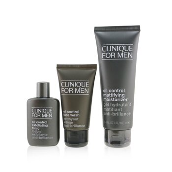 Great Skin For Men Oil Control 3-Pieces Set : Face Wash 50ml +  Exfoliating Tonic 30ml + Mattifying Moisturizer 100ml