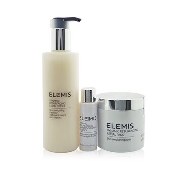 Elemis Skin Resurfacing Trio Set: Facial Pads 60pads+ Facial Wash 200ml+ Skin Smoothing Essence 28ml