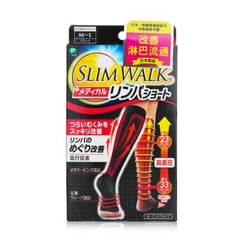 SlimWalk Compression Tights, Stepped Pressure Design, Black (Size