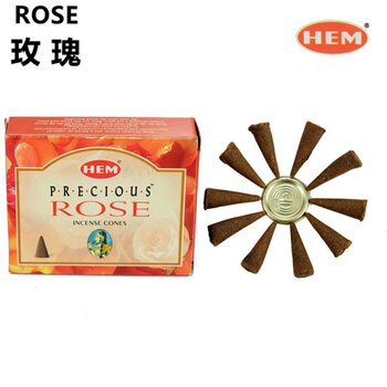 HEM Handmade India Incense Cone - PRECIOUS ROSE – 10 pieces